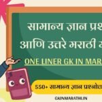 GK Questions in Marathi​ 2026