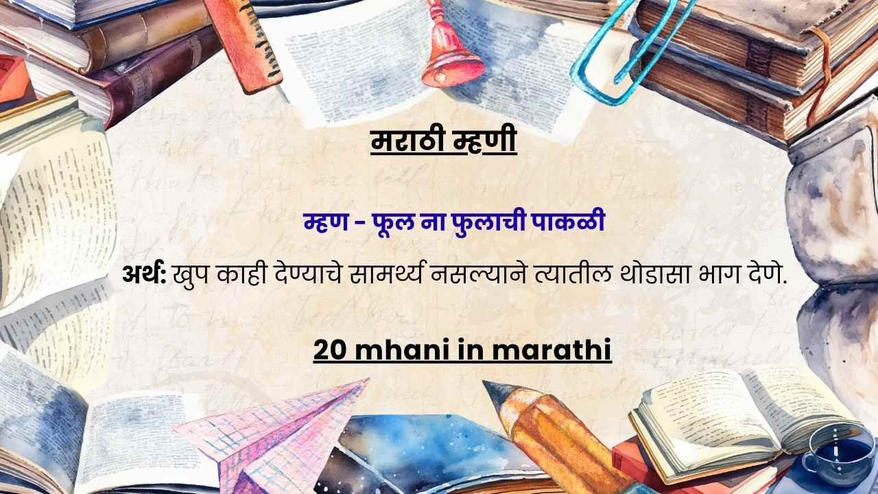 20 mhani in marathi​
