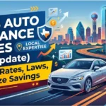 Bar graph comparing average 2026 Texas auto insurance quotes and rates among top carriers like State Farm, GEICO, and USAA.