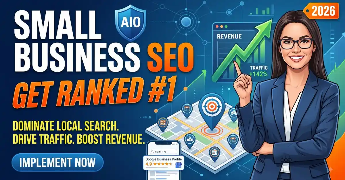 Google Search Console performance dashboard showing organic traffic growth from small business seo services